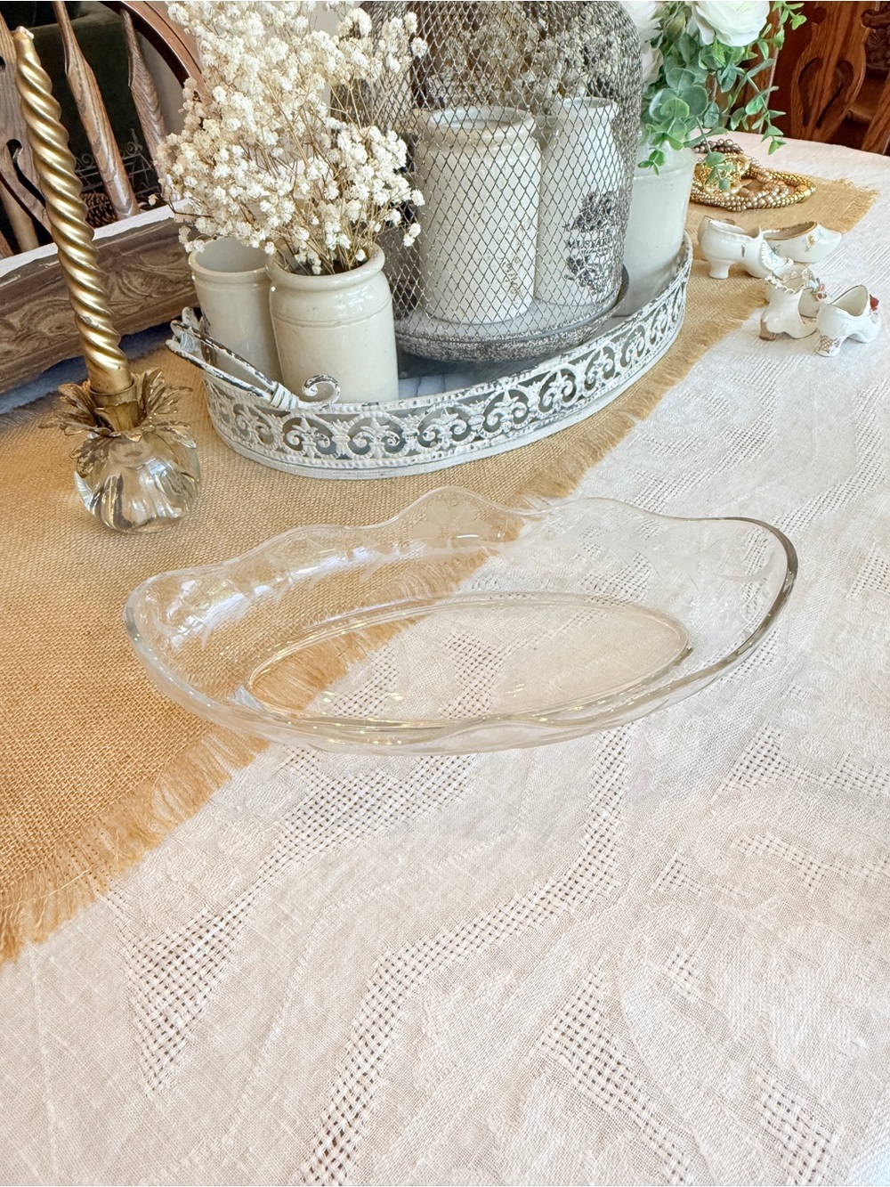 Fostoria Etched Clear Glass Celery / Relish Dish – Heather Pattern #343 - Picture 7 of 14